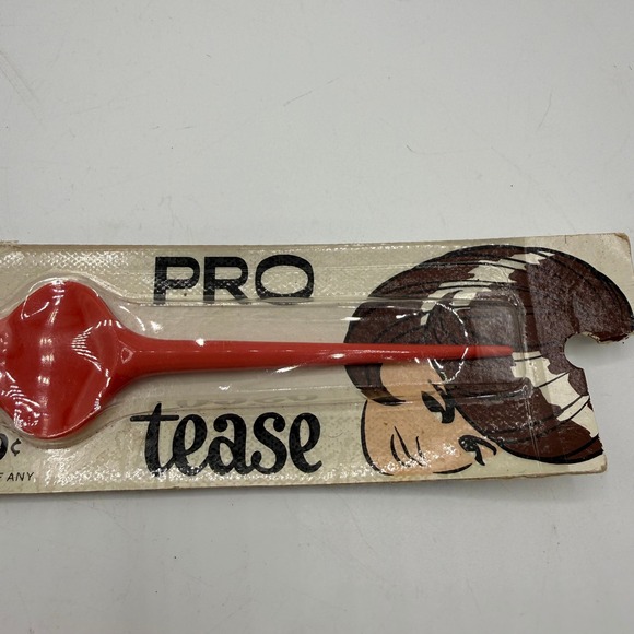 PRO Tease Vintage Red Styling Comb Double Duty Hair Tool 1158 - Picture 5 of 9